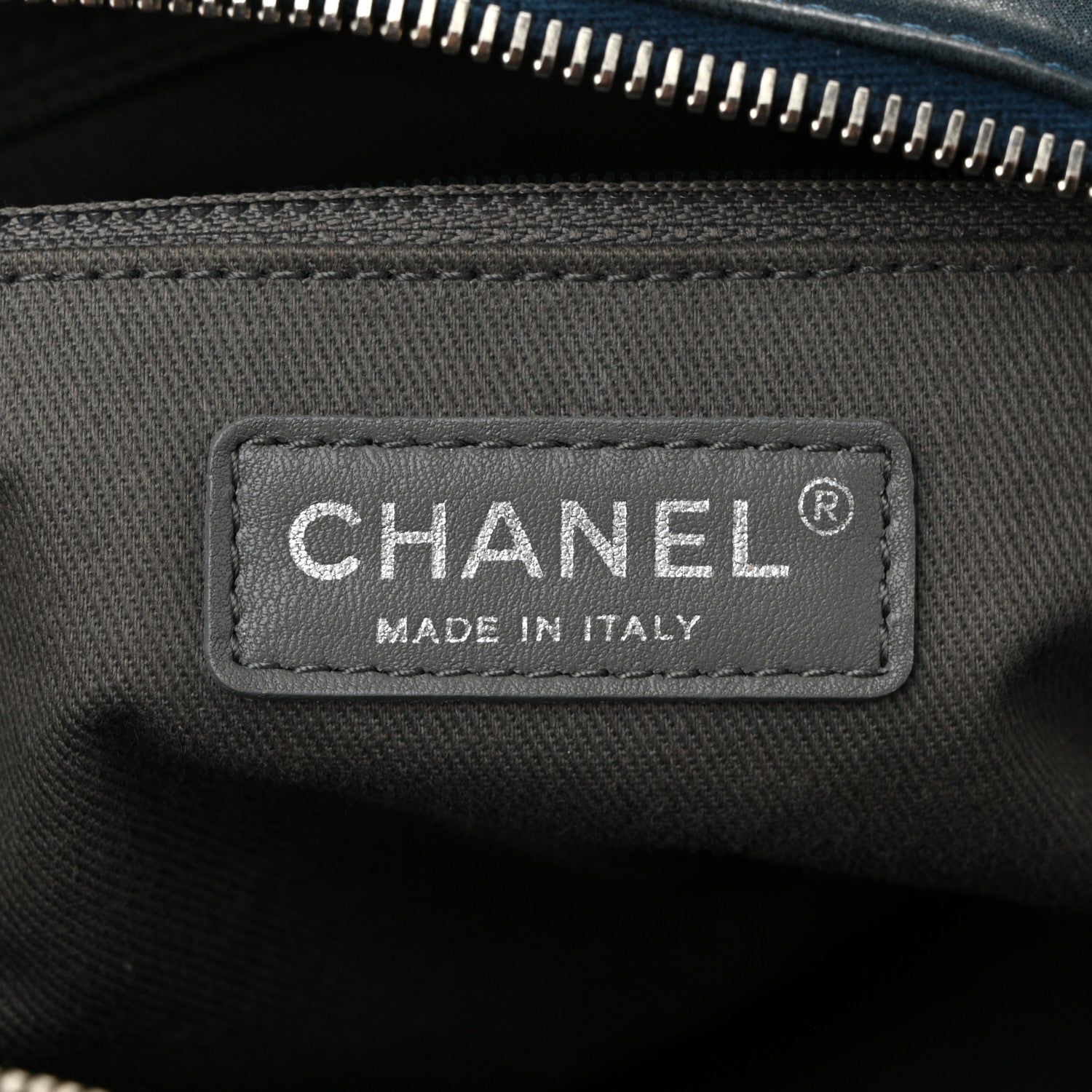 Chanel Iridescent Calfskin Quilted Relax CC Bowler Blue 6 of 12