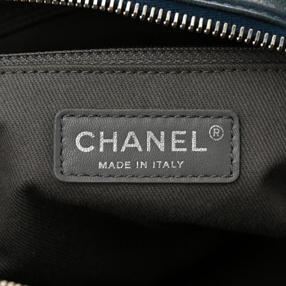 Chanel Iridescent Calfskin Quilted Relax CC Bowler Blue 6 of 12