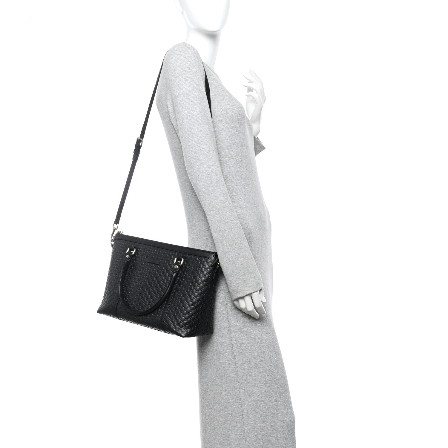 Gucci Soft Microguccissima Small Zippered Satchel Black 2 of 10