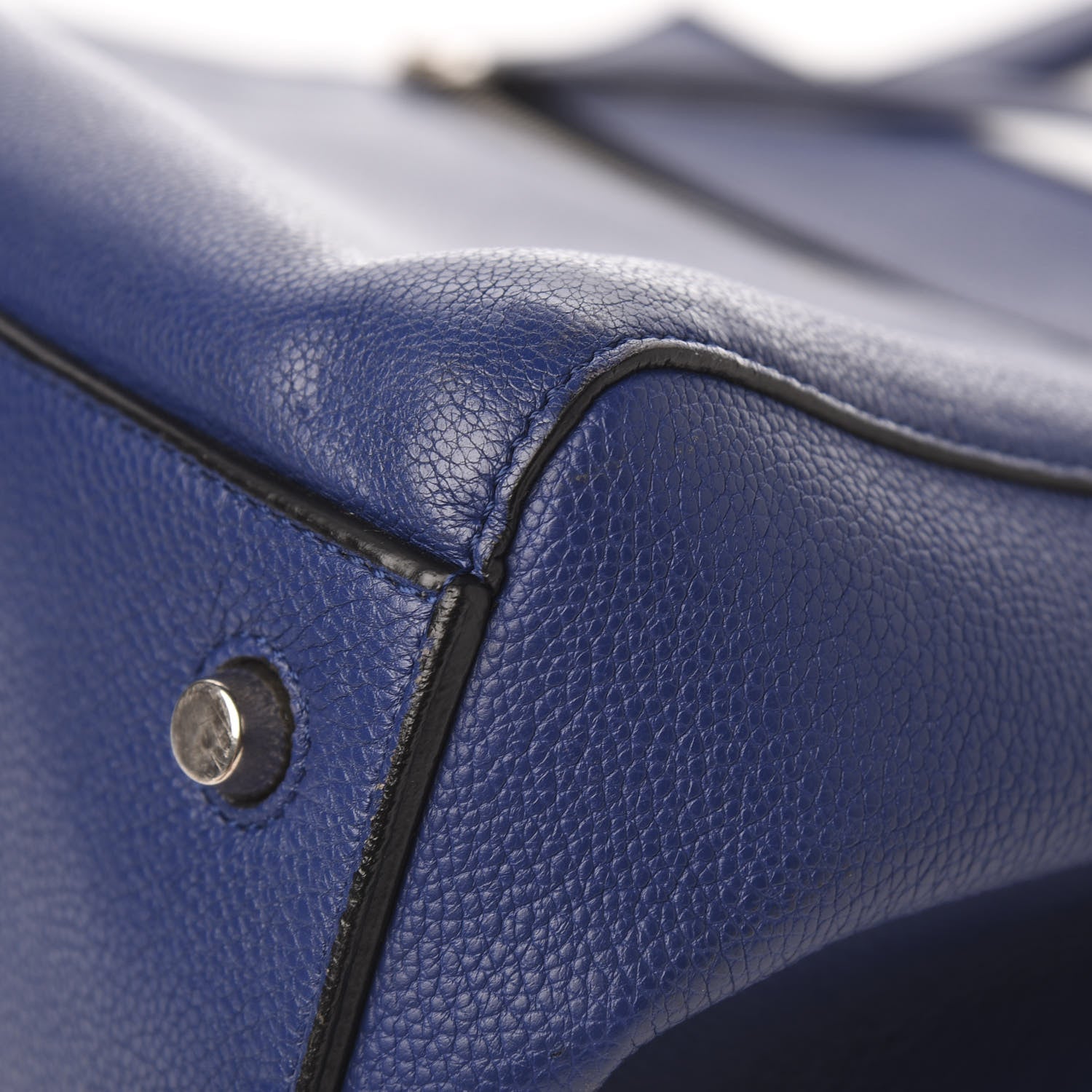 Celine Drummed Calfskin Small Edge Shoulder Bag Indigo 6 of 11