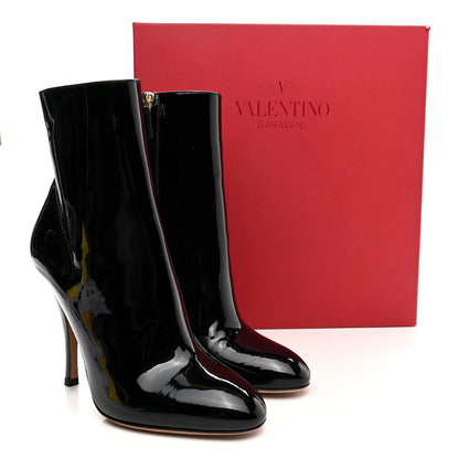 Valentino Garavani Patent Rockstud Jaw Stud 100mm Ankle Booties 38 Black 14 of 14
