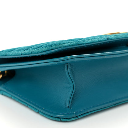 Gucci Velvet Matelasse GG Marmont Mini Bag Pavone Cyan 8 of 9