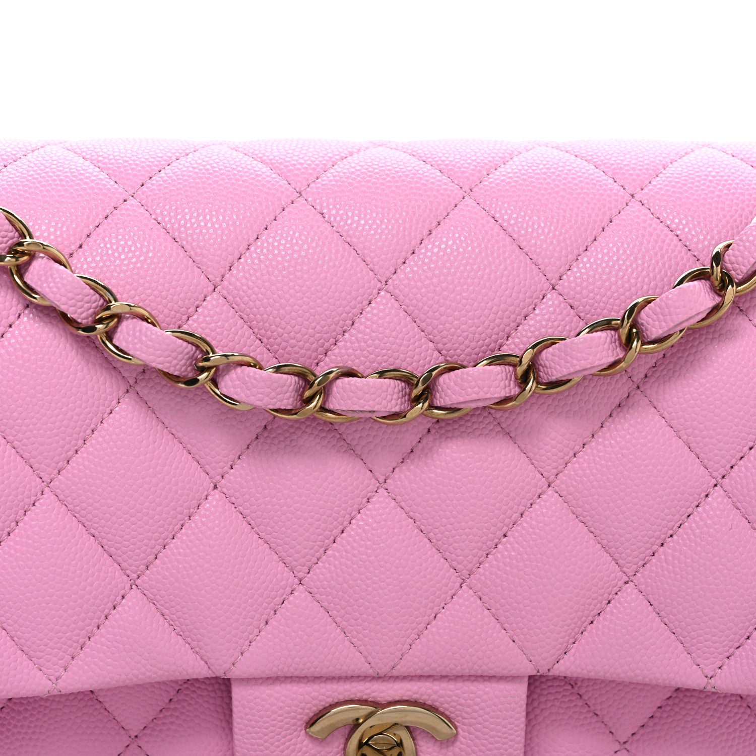 Chanel Caviar Quilted Medium Double Flap Pink 8 of 11