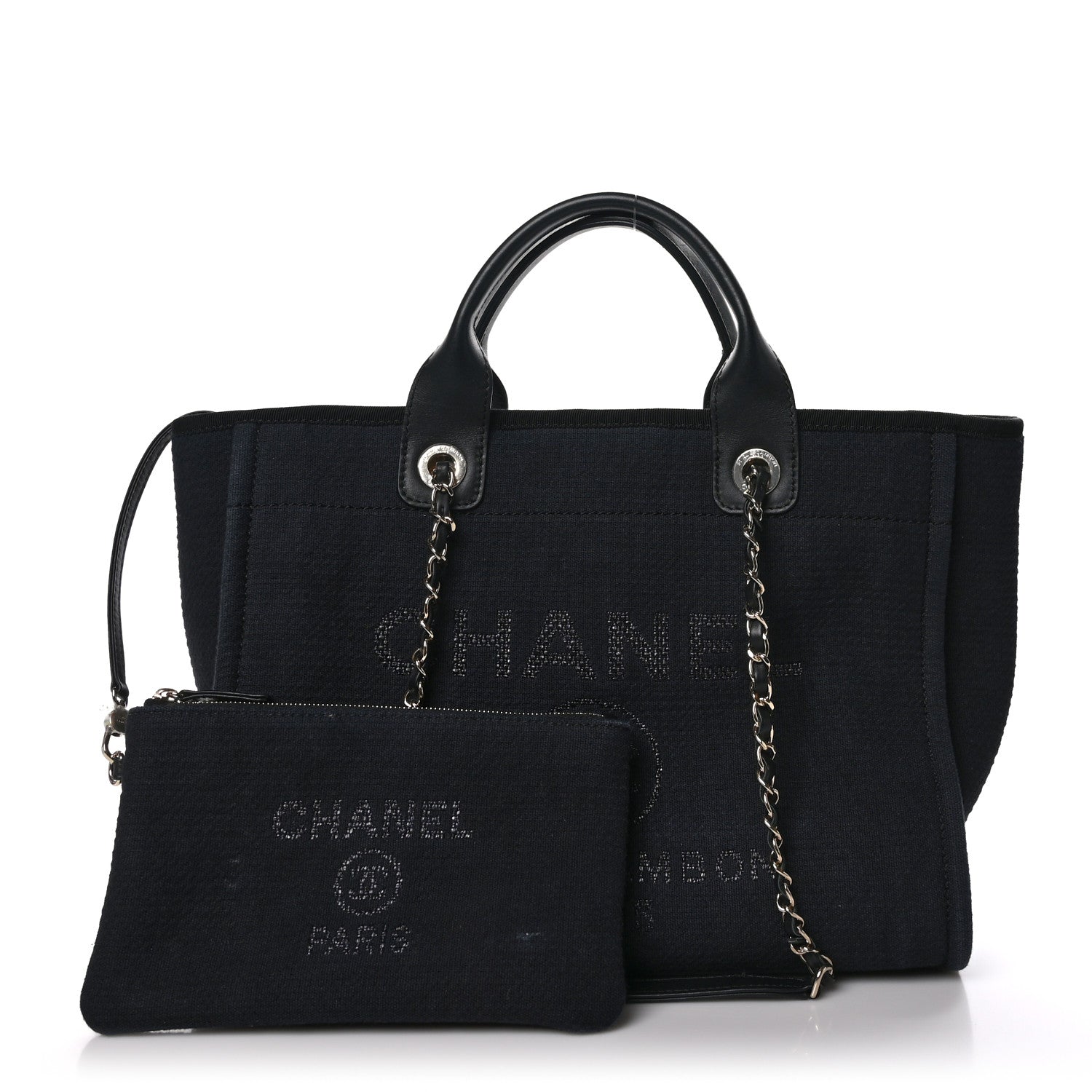 Chanel Mixed Fibers Small Deauville Tote Black 3 of 11