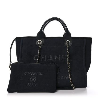 Chanel Mixed Fibers Small Deauville Tote Black 3 of 11