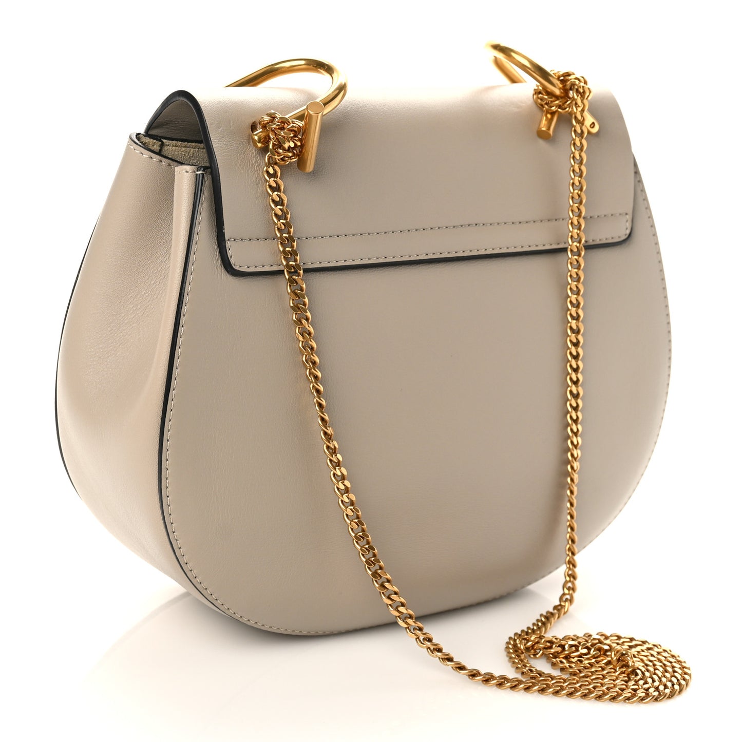 Suede Calfskin Striped Patchwork Drew Shoulder Bag Grey Multicolor