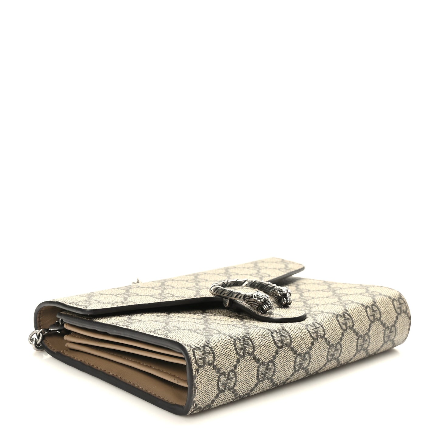 GG Supreme Monogram Mini Dionysus Chain Wallet Beige Taupe