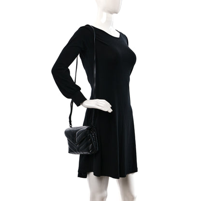 Saint Laurent Calfskin Y Quilted Monogram Monochrome Toy Loulou Crossbody Bag Black 2 of 10