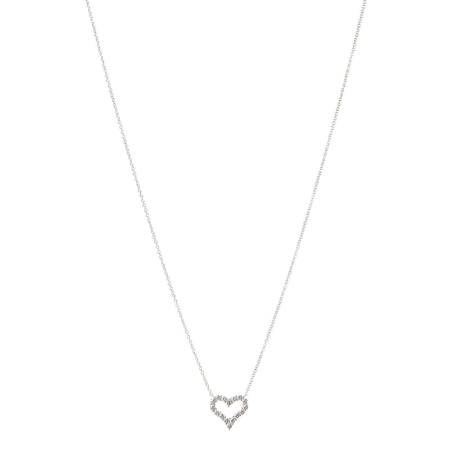 Tiffany 18K Rose Gold Diamond Mini Heart Pendant Necklace 1 of 8