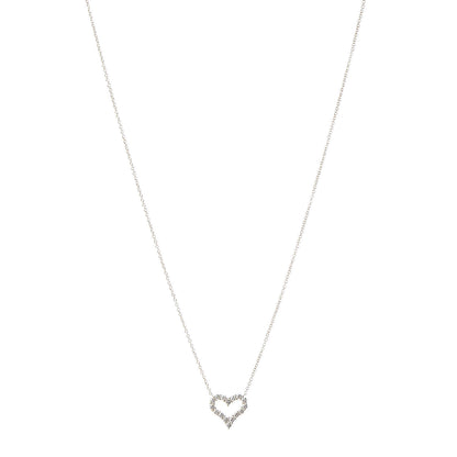 Tiffany 18K Rose Gold Diamond Mini Heart Pendant Necklace 1 of 8