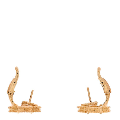 Van Cleef & Arpels 18K Yellow Gold Mother of Pearl Vintage Alhambra Earrings 3 of 4