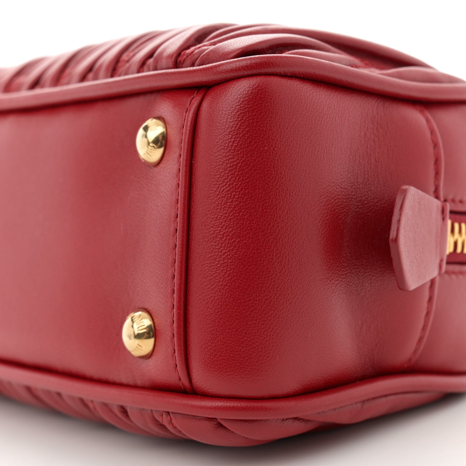 Miu Miu Nappa Matelasse Regular Arcadie Top Handle Bag Rosso 10 of 10