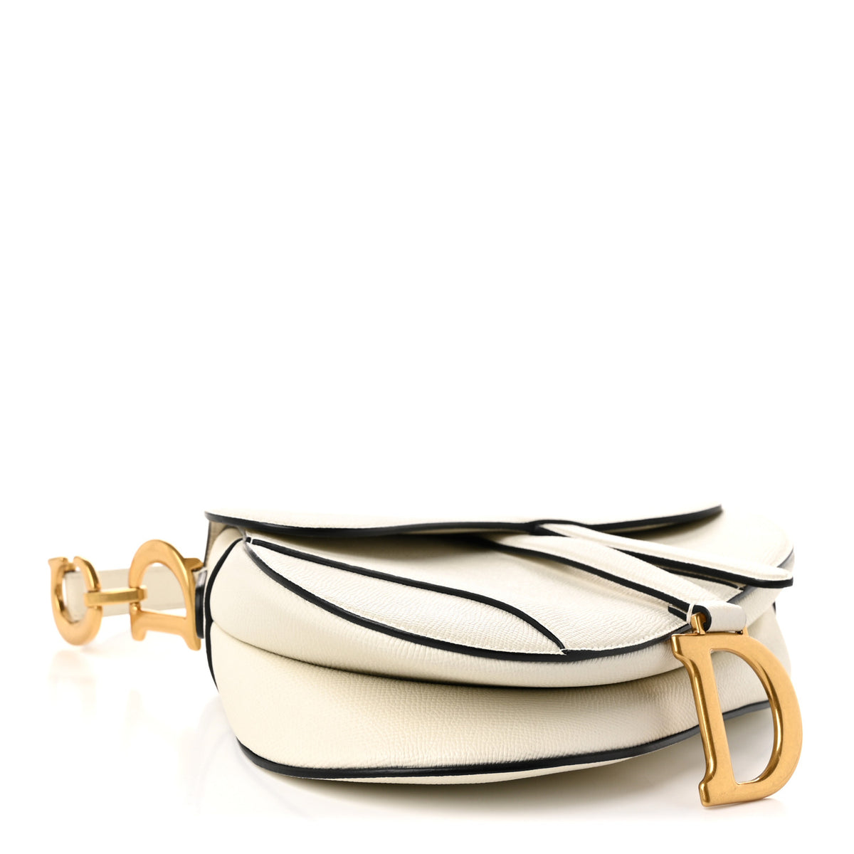 Christian Dior Grained Calfskin Saddle Bag With Strap Latte 4 of 12