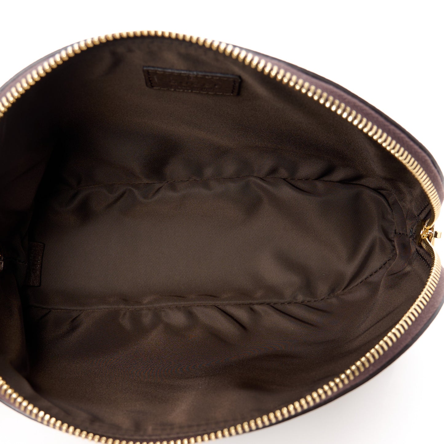 GG Supreme Monogram Textured Calfskin Web Large Ophidia Cosmetic Case Beige Ebony New Acero
