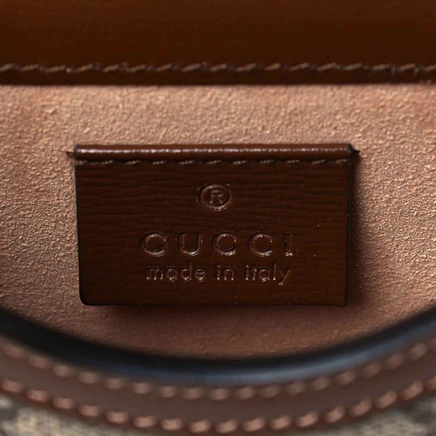 GG Supreme Monogram Mini Horsebit 1955 Crossbody Bag Beige Brown Sugar