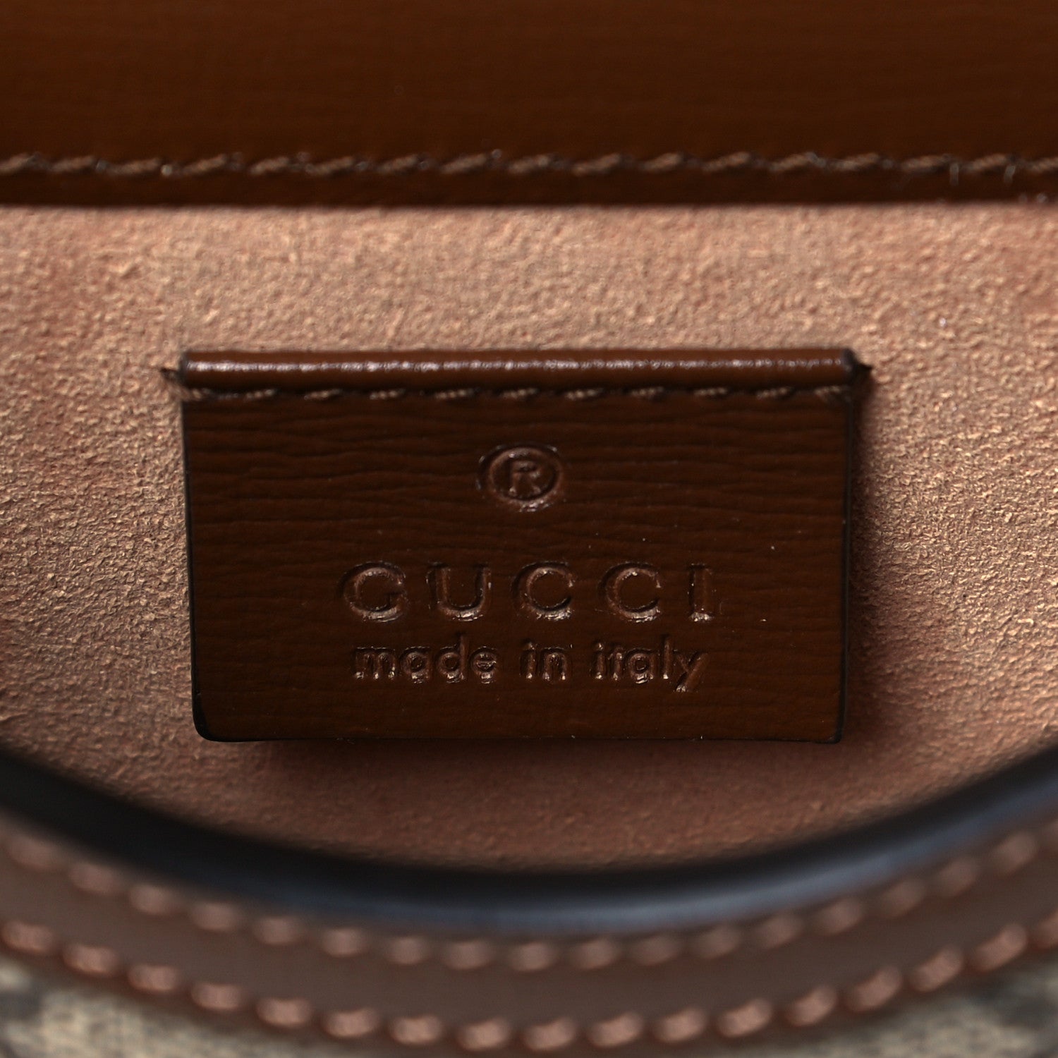 Gucci GG Supreme Monogram Mini Horsebit 1955 Crossbody Bag Beige Brown Sugar 7 of 8