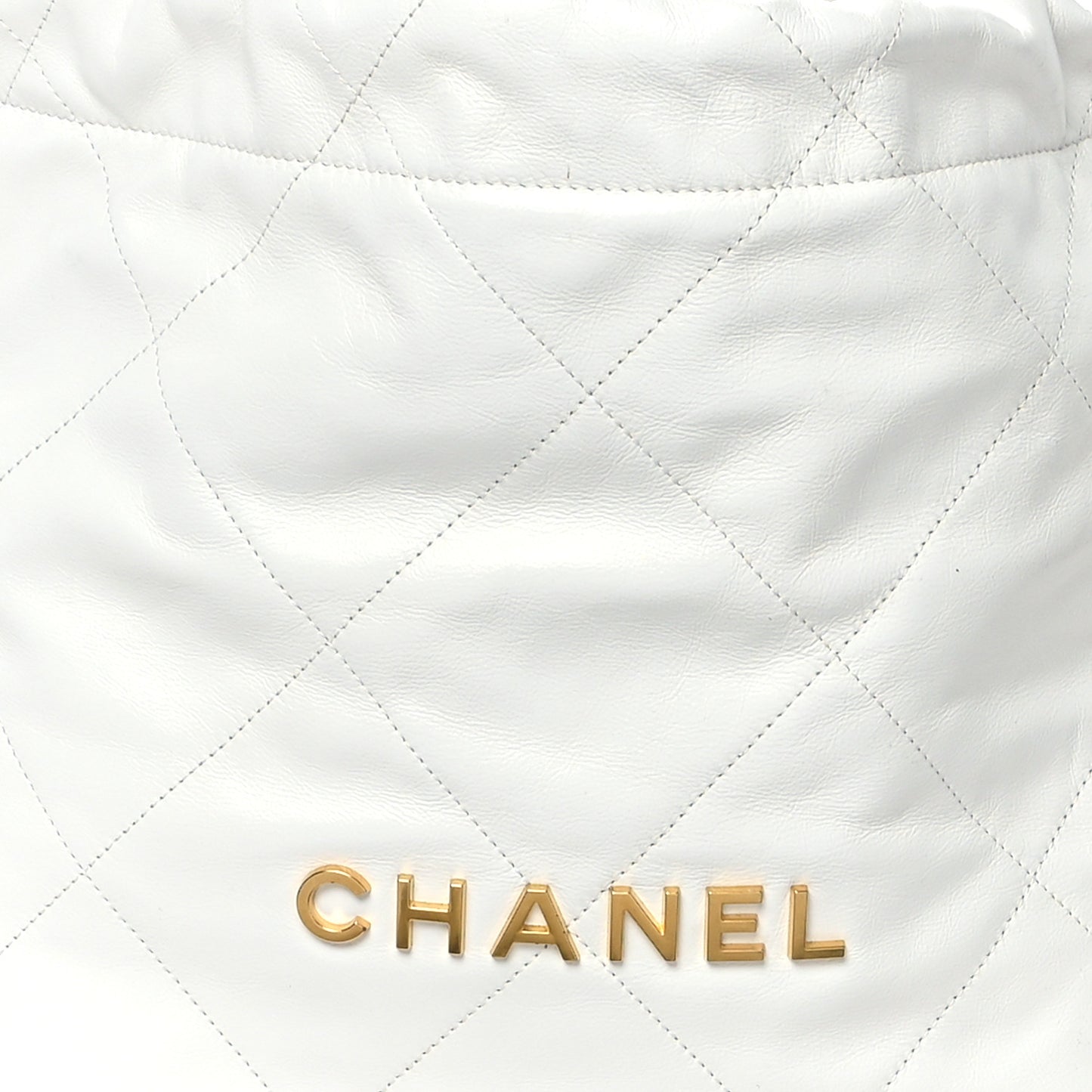 Shiny Calfskin Quilted Small Chanel 22 White