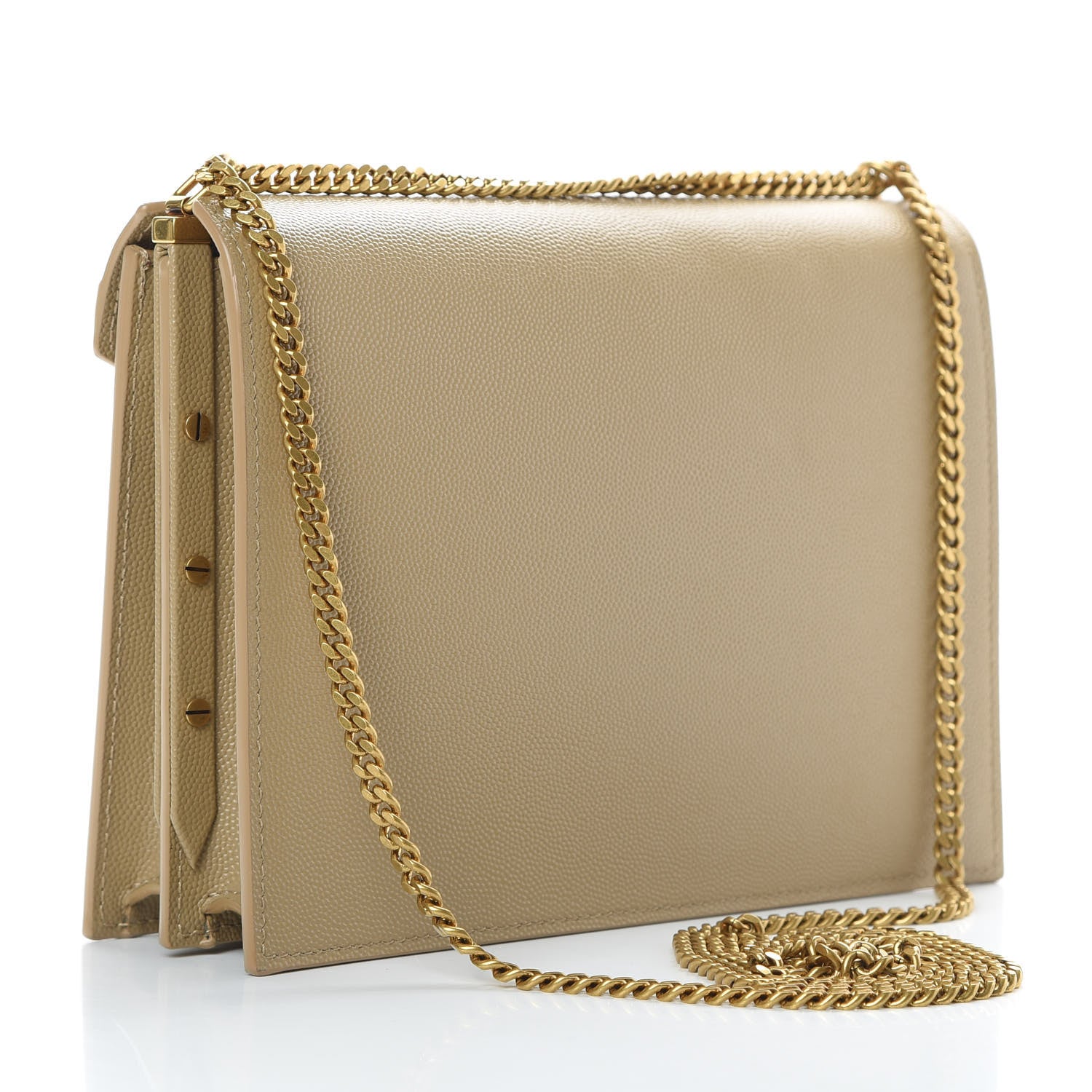 Saint Laurent Grain De Poudre Monogram Cassandra Clasp Bag Latte 3 of 10