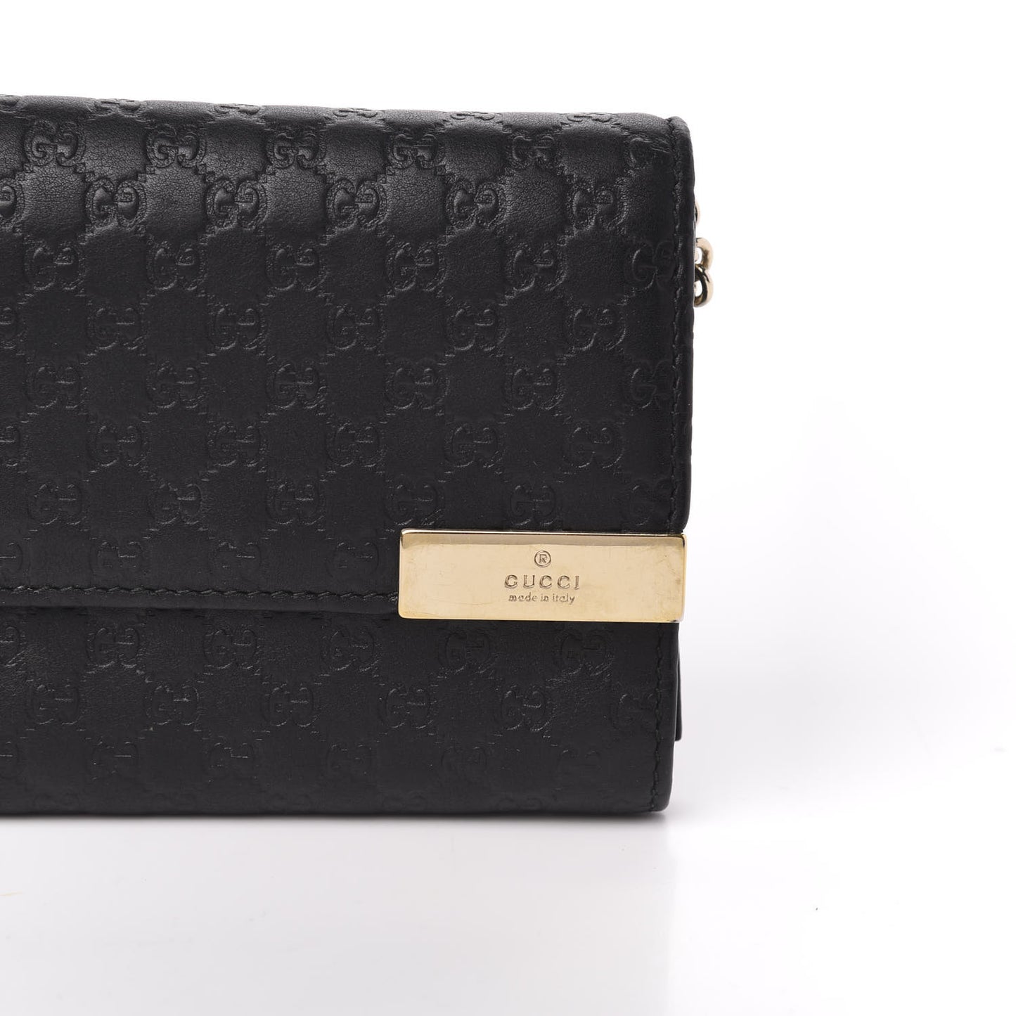 Soft Microguccissima Dice Chain Wallet Black