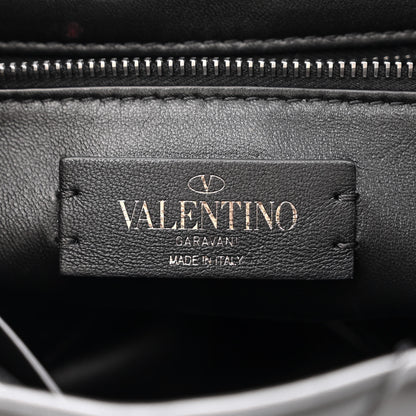 Valentino Garavani Nappa Monochrome Medium Roman Stud Shoulder Bag Black 6 of 11