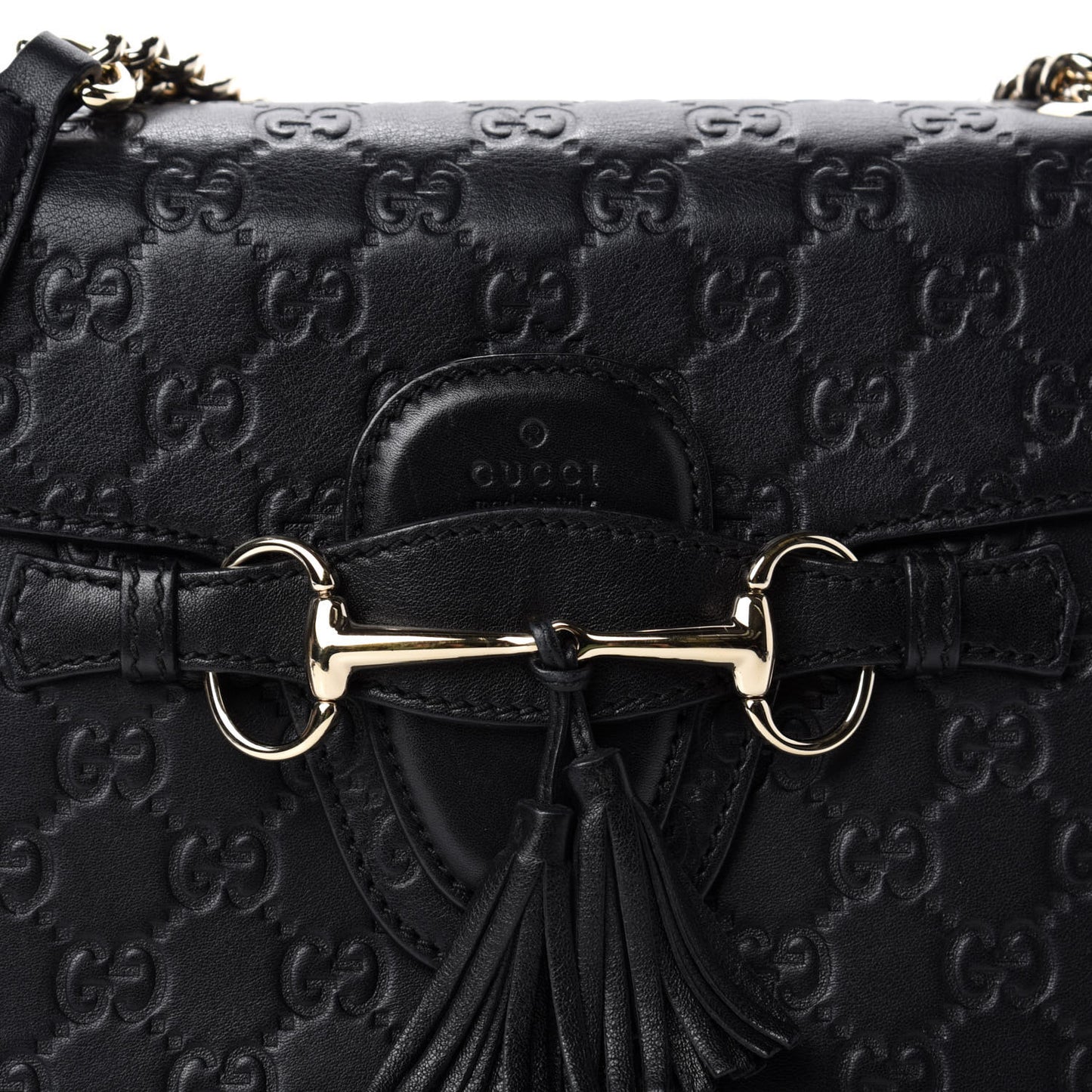 Guccissima Medium Emily Chain Shoulder Bag Black