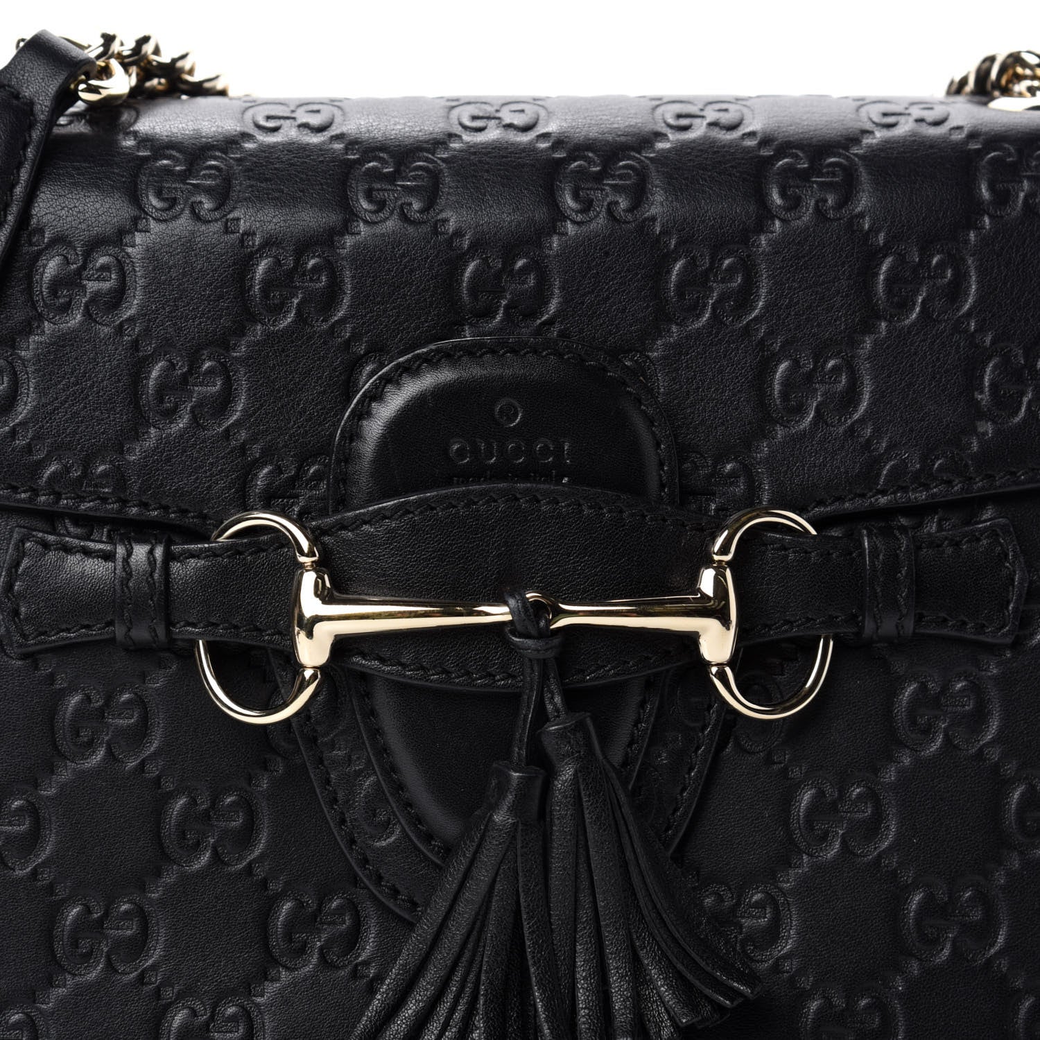 Gucci Guccissima Medium Emily Chain Shoulder Bag Black 10 of 10