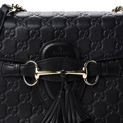Gucci Guccissima Medium Emily Chain Shoulder Bag Black 10 of 10