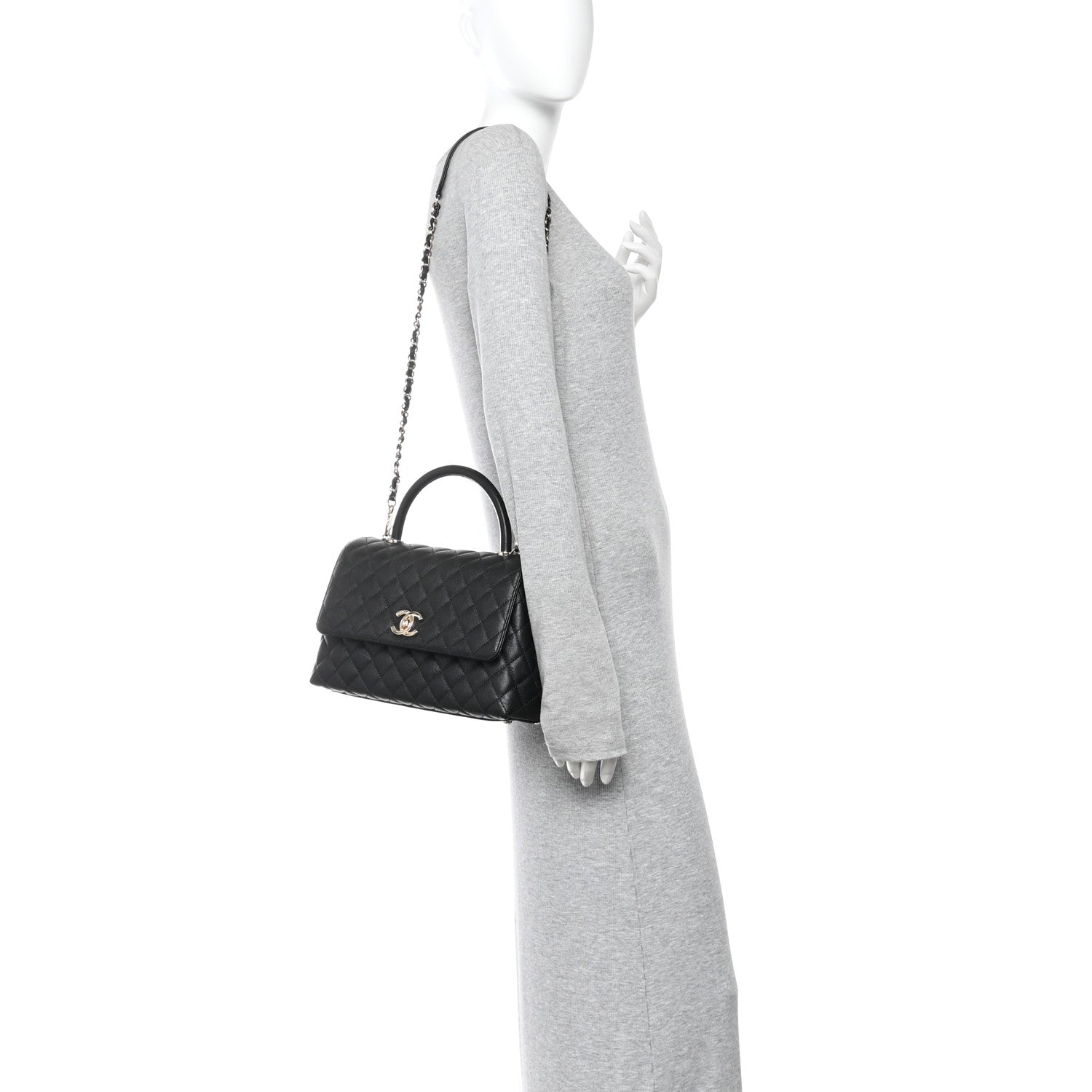 Chanel Caviar Quilted Small Coco Handle Flap Black 2 of 10