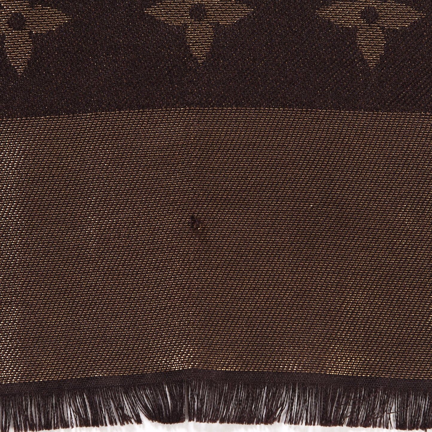 Silk Lurex Wool Monogram Shine Shawl Brown