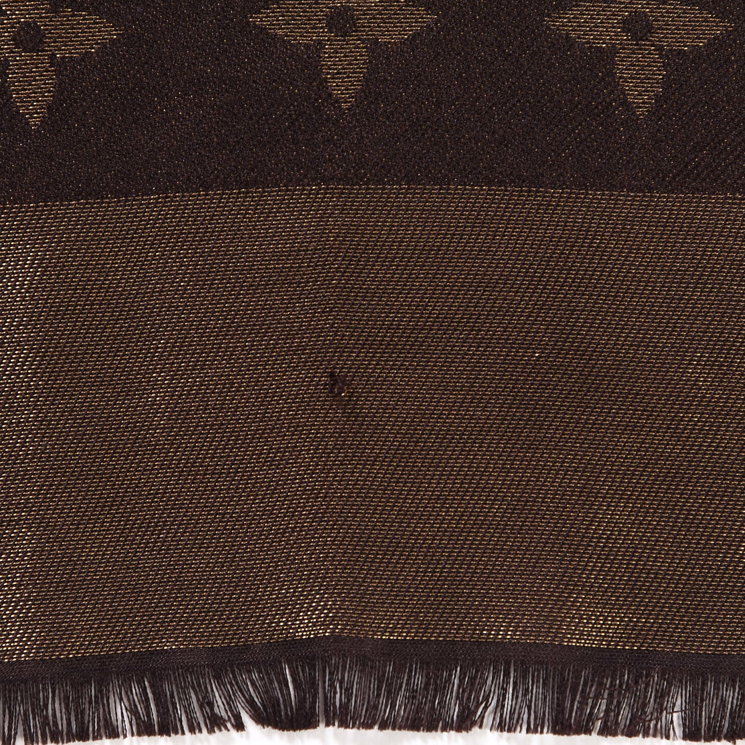 Louis Vuitton Silk Lurex Wool Monogram Shine Shawl Brown 8 of 16