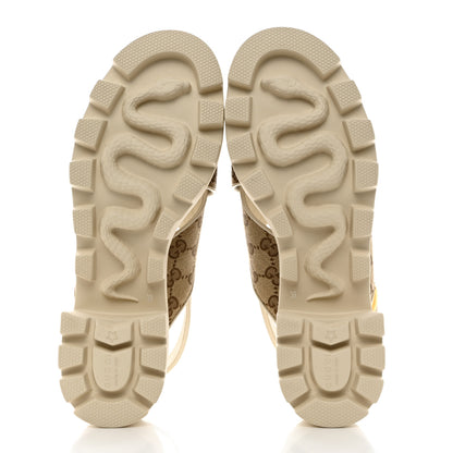 Gucci Monogram Granada Kid Trip 40/72mm Lug Sole Sandals 39 Beige Ebony Mystic White 5 of 9
