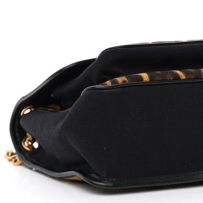 Saint Laurent Smooth Calfskin Canvas Leopard Print Medium Niki Chain Satchel Light Natural 9 of 10