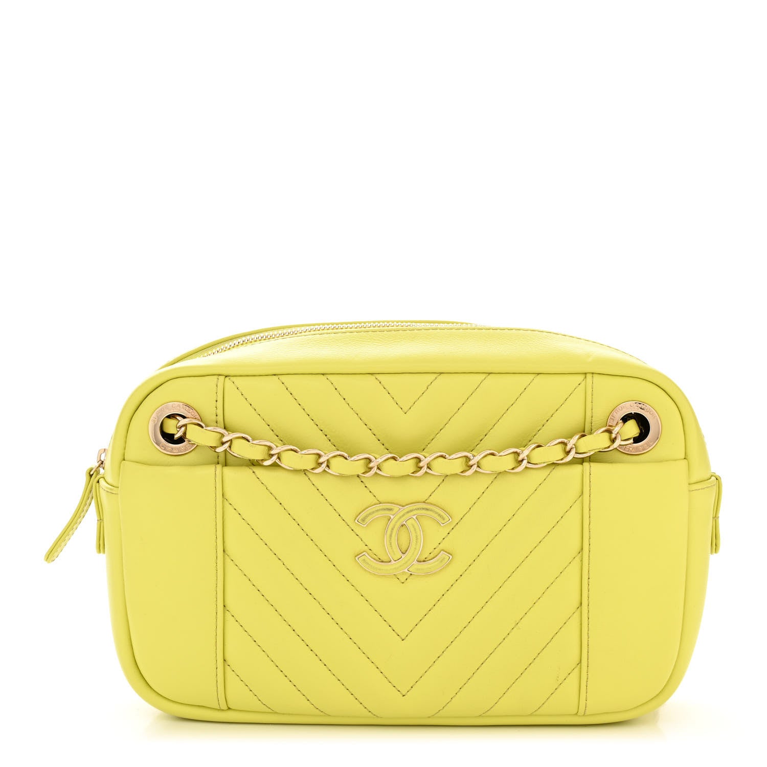 Chanel Calfskin Quilted Daily Chevron Camera Case Light Green 1 of 13