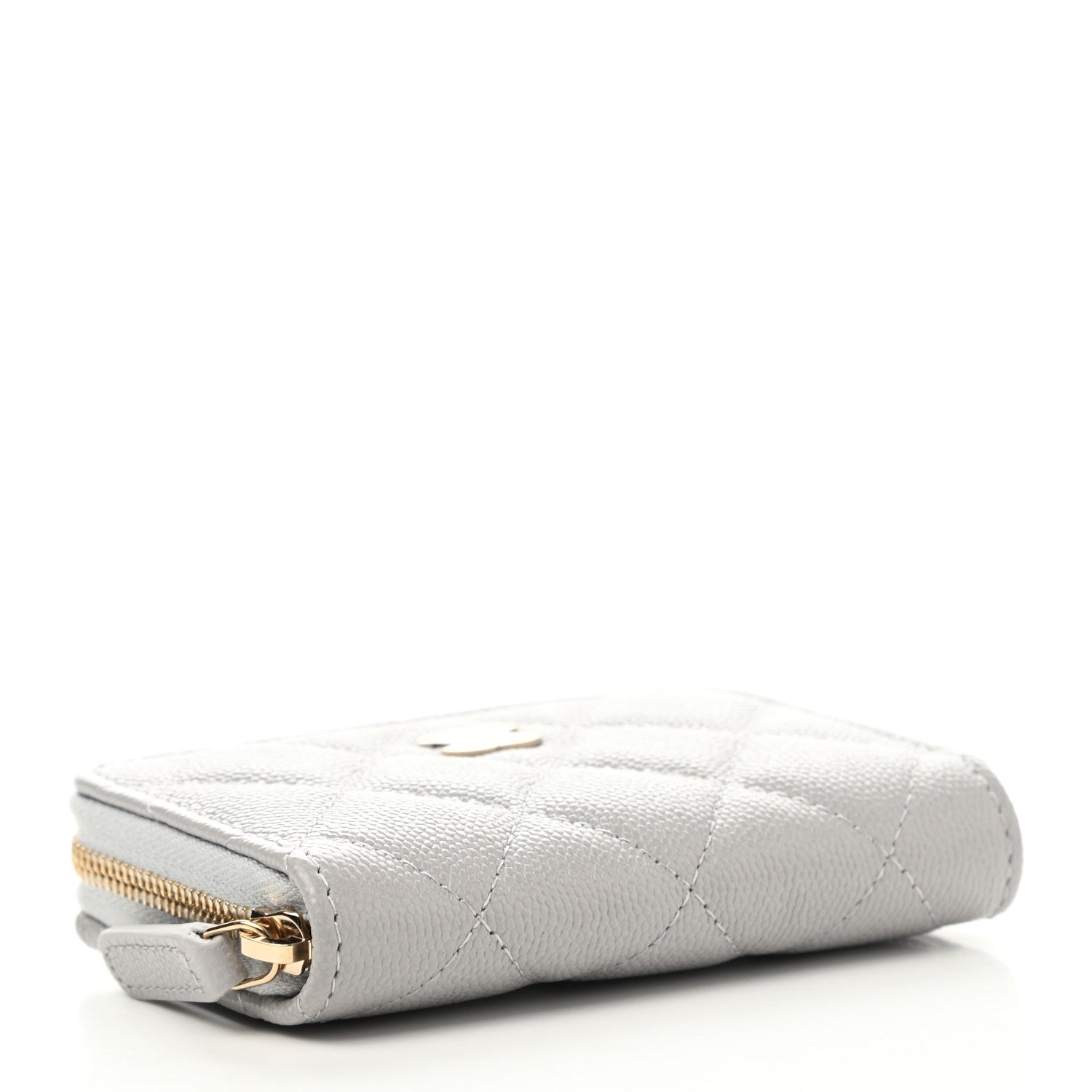 Chanel Caviar Quilted Zip Coin Purse Grey 4 of 7
