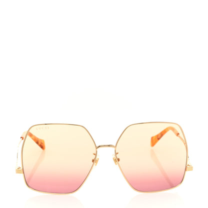 Gucci Metal Oversized Square Frame Sunglasses GG1005S Pink 2 of 8