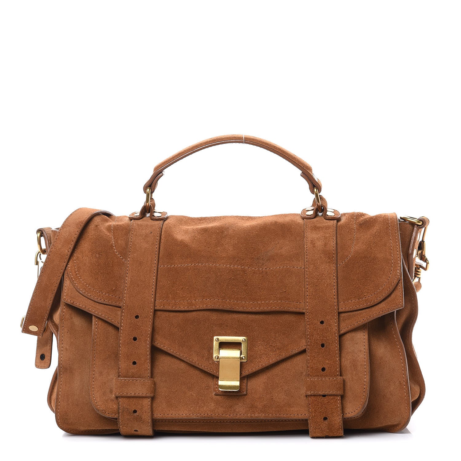 Proenza Schouler Suede Medium PS1 Satchel Tobacco 1 of 13