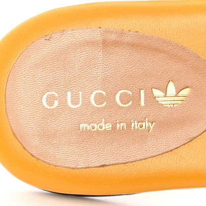 Gucci X ADIDAS Kid Scamosciato Quentin Goatskin Trefoil Embroidered Womens Horsebit Slippers 37 Crop Off White 7 of 14