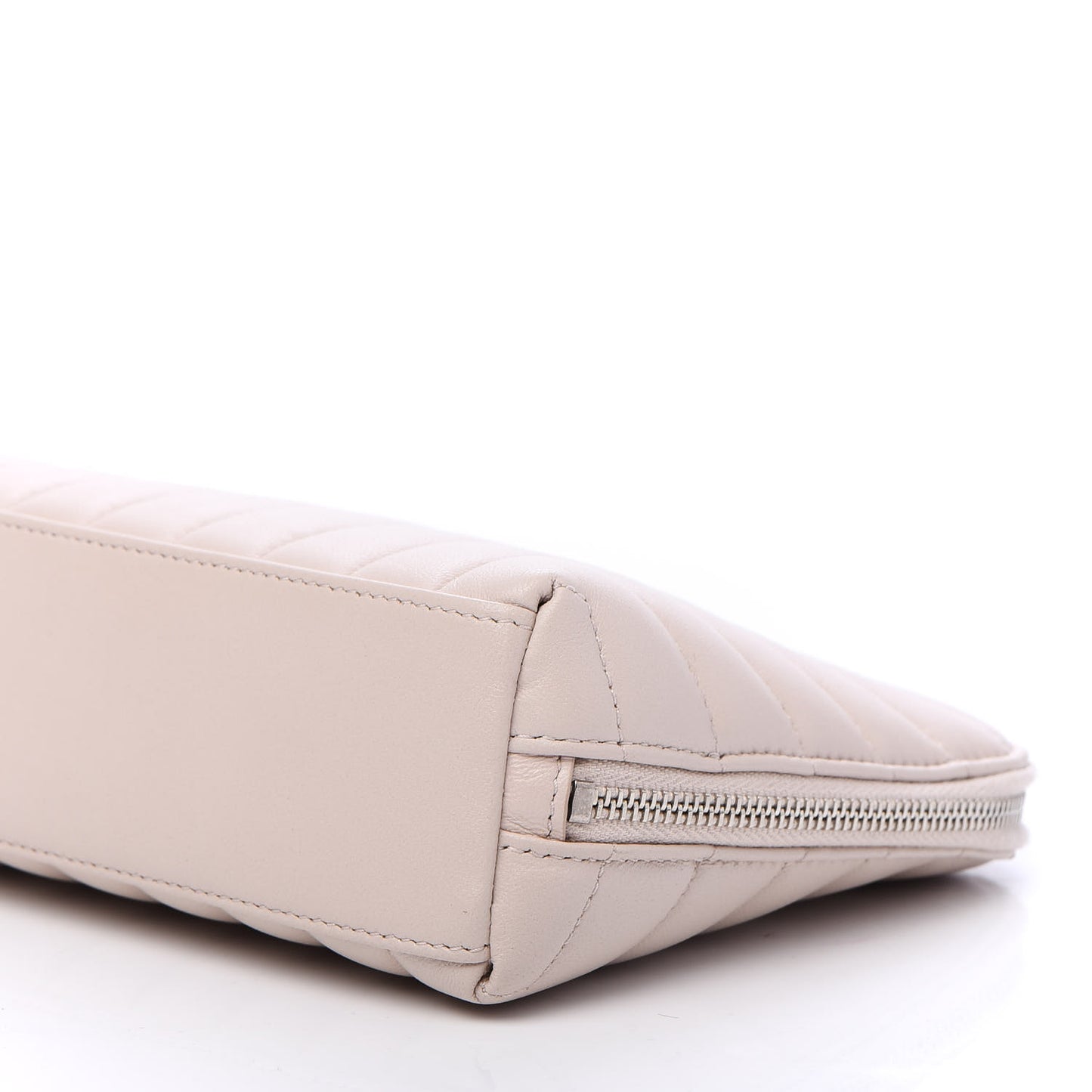 Lambskin Matelasse Cosmetic Case Ivory