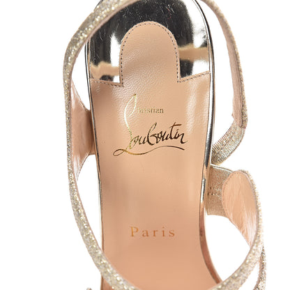 Christian Louboutin Glitter Specchio Vavazou 100 Strappy Sandals 41 Light Gold 8 of 9