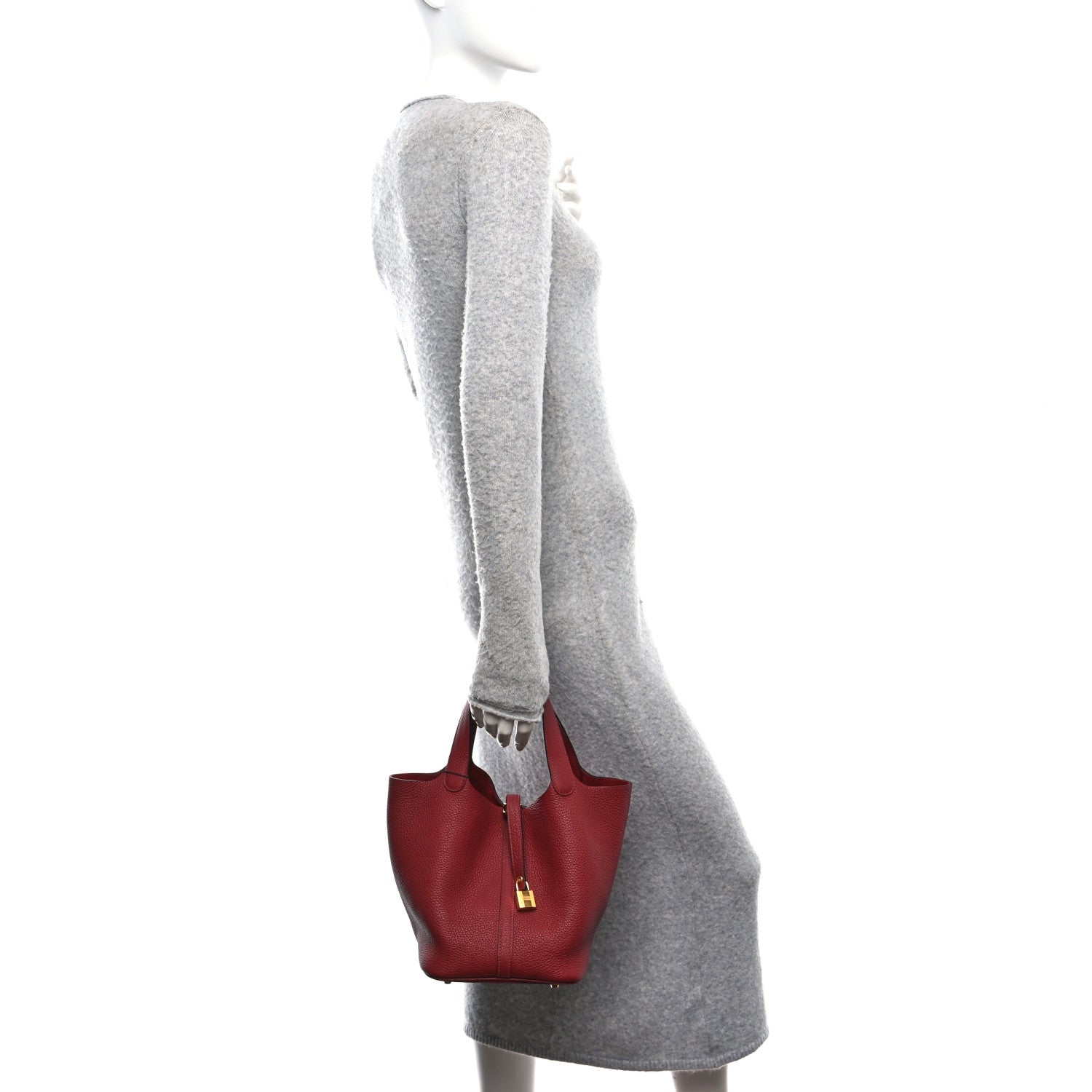 Hermes Taurillon Clemence Picotin Lock 22 MM Rouge H 2 of 12