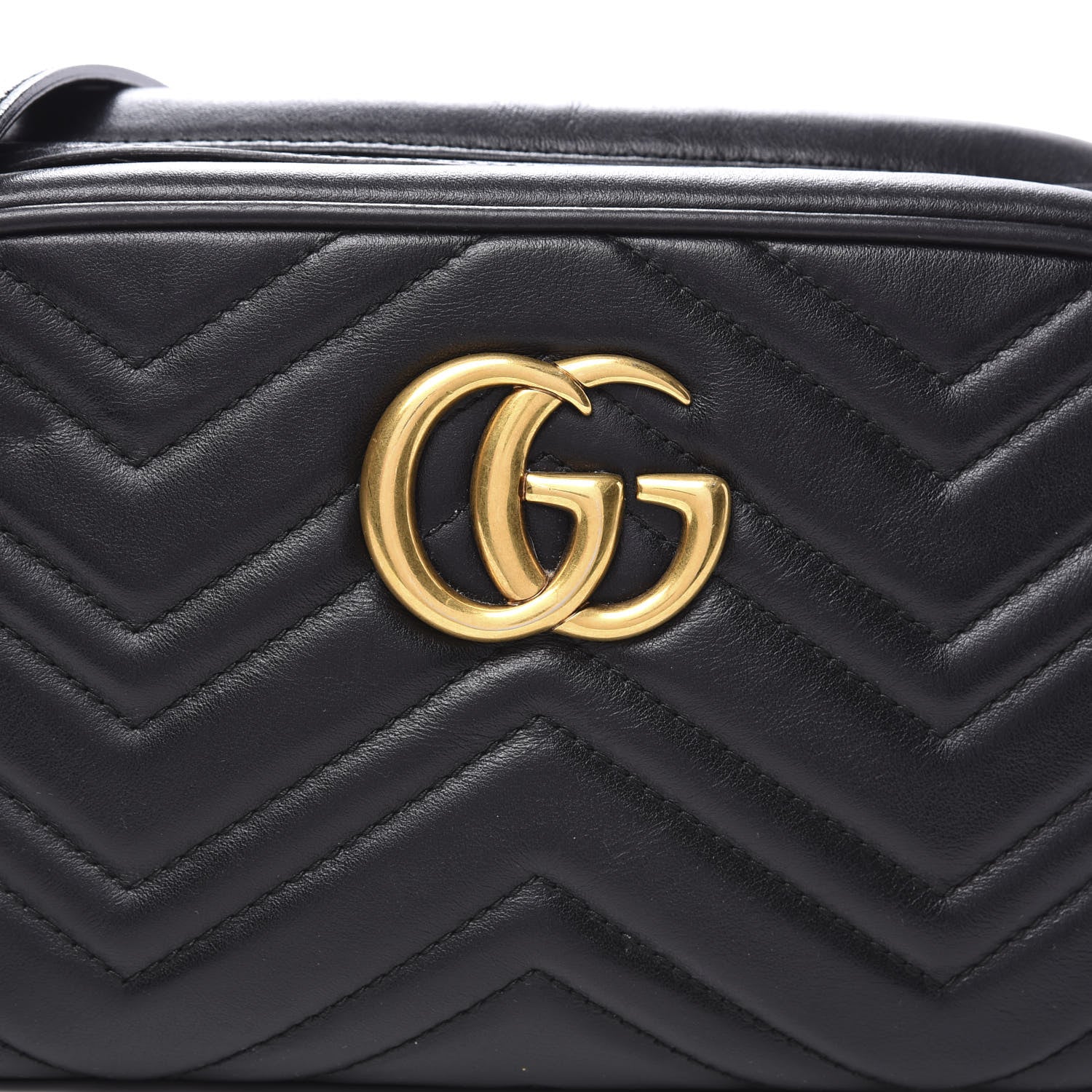 Gucci Calfskin Matelasse Small GG Marmont Chain Shoulder Bag Black 10 of 10