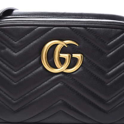 Gucci Calfskin Matelasse Small GG Marmont Chain Shoulder Bag Black 10 of 10