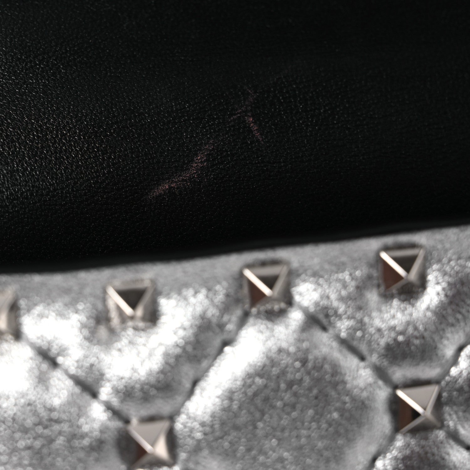 Valentino Garavani Metallic Nappa Small Rockstud Spike Shoulder Bag Silver 12 of 13