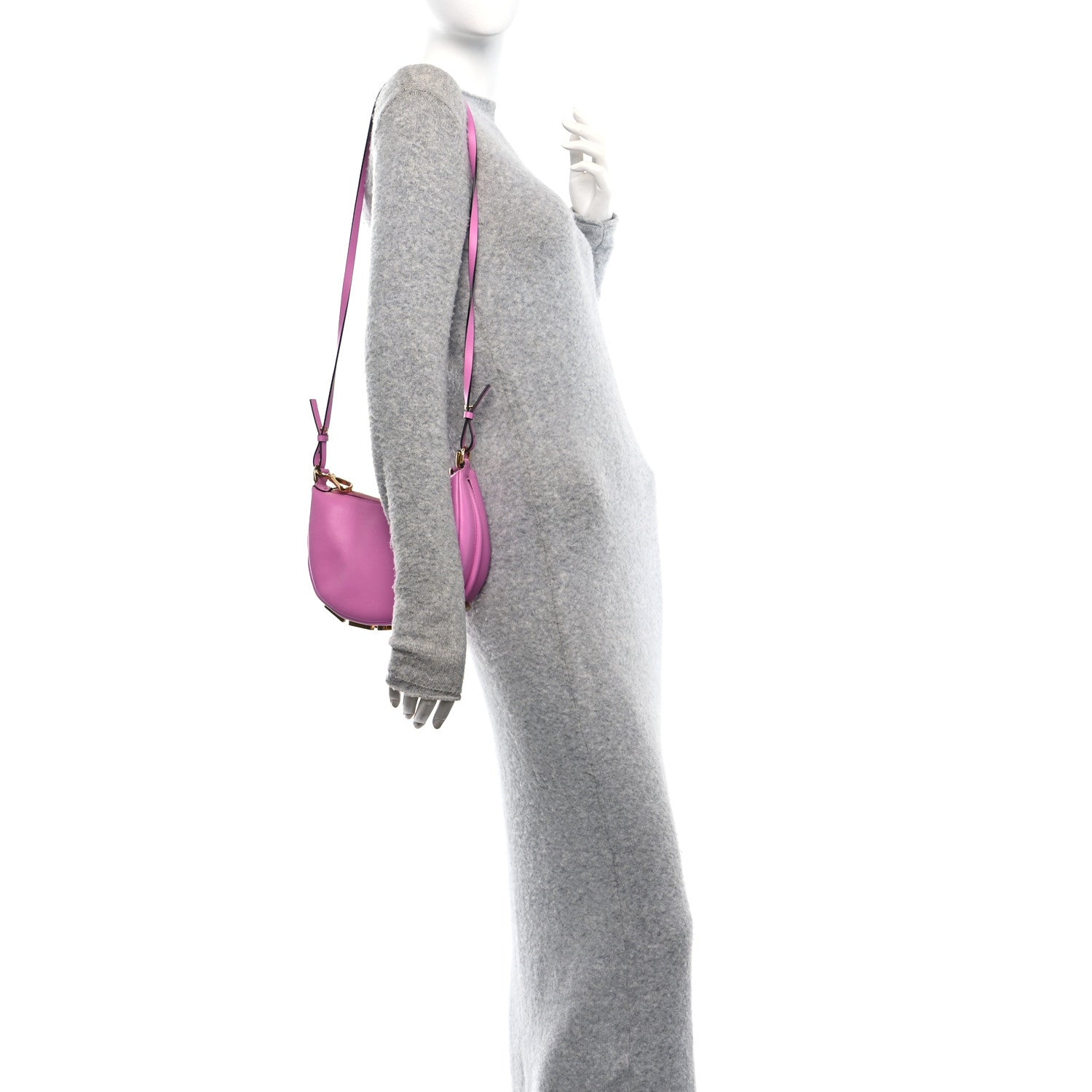 Fendi Vitello Grace Matte Mini Fendigraphy Hobo Bag Rosa 2 of 10
