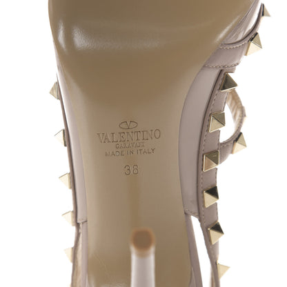 Valentino Garavani Patent Nappa Rockstud Ankle Strap 100mm Pumps 38 Poudre 7 of 9