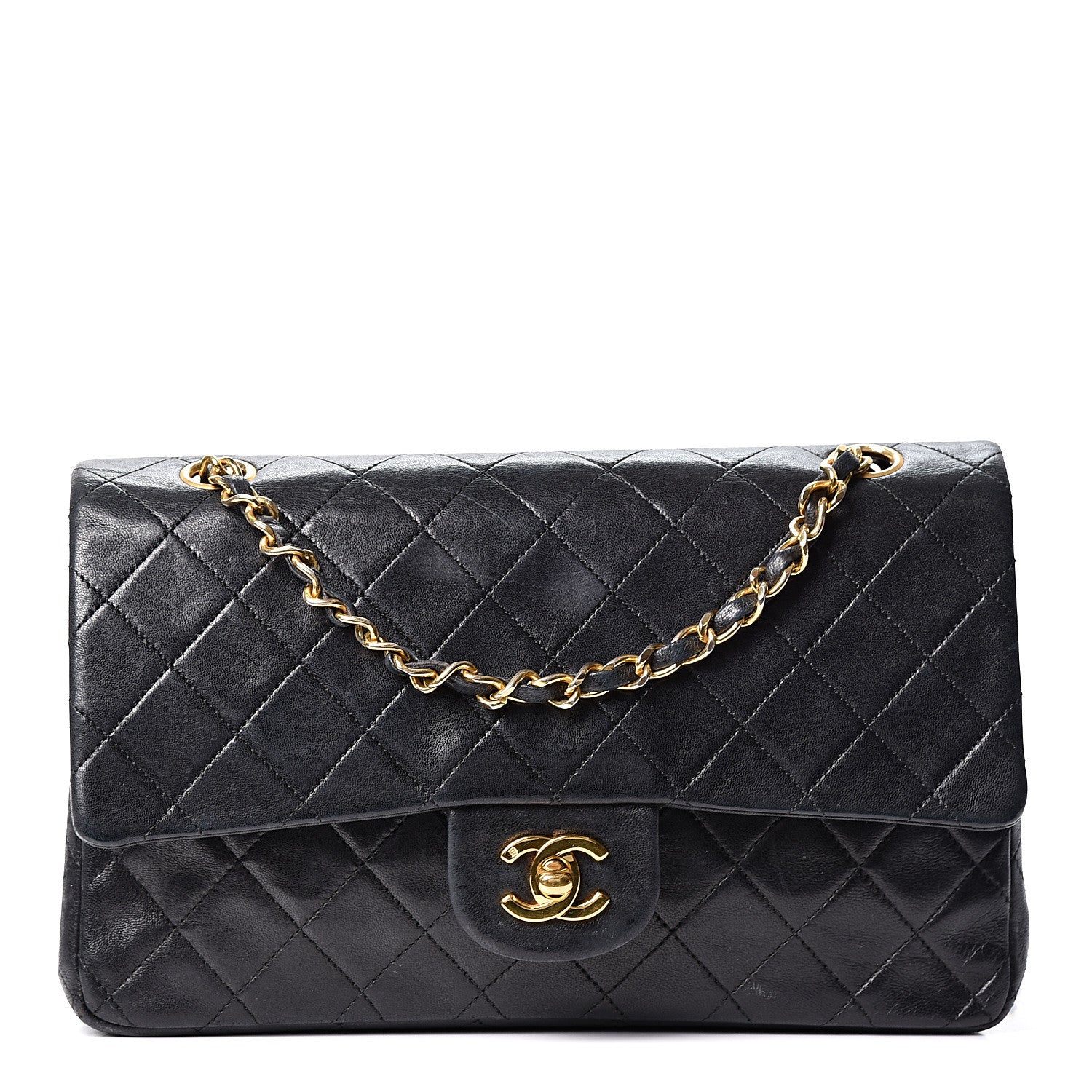 Chanel Lambskin Quilted Medium Double Flap Black 1 of 14