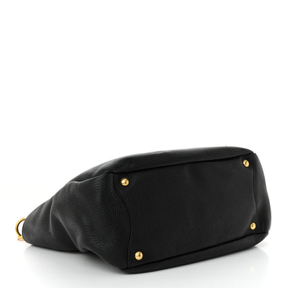 Prada Vitello Daino Side Pocket Hobo Black 4 of 11