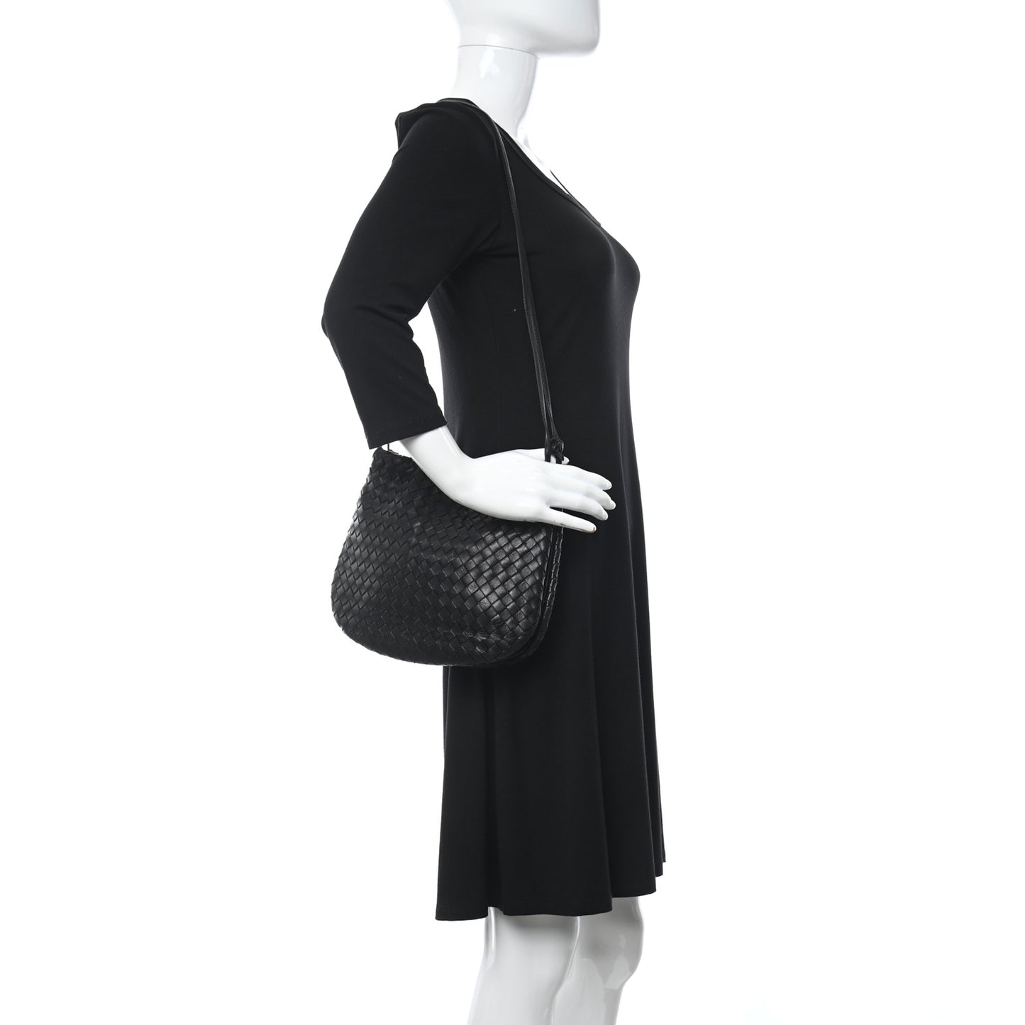 Nappa Intrecciato Crossbody Black