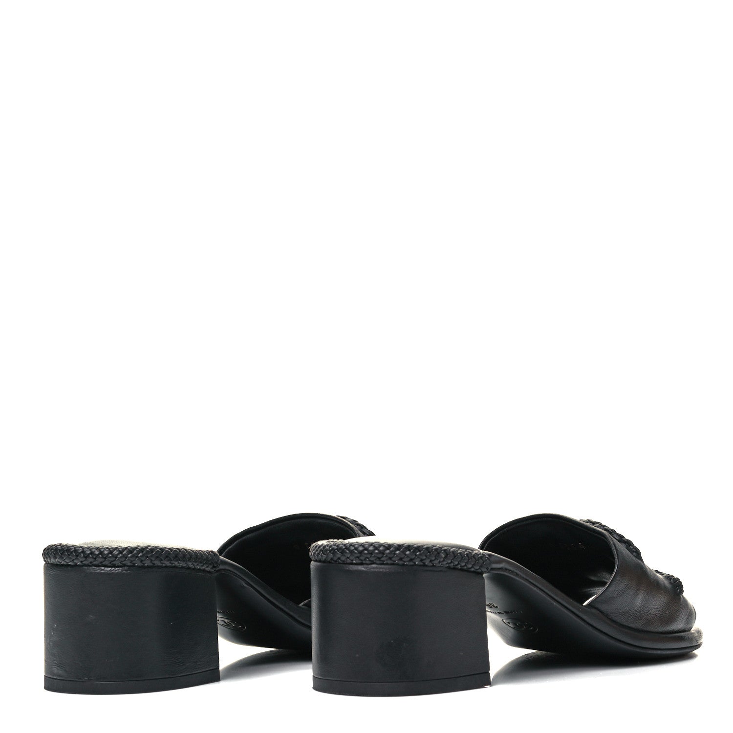 Chanel Lambskin CC Braided Mules 36 Black 4 of 7