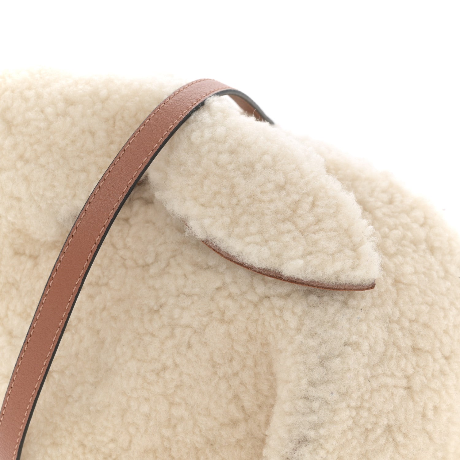 Loewe Shearling Mini Bunny Crossbody Bag Natural 8 of 10